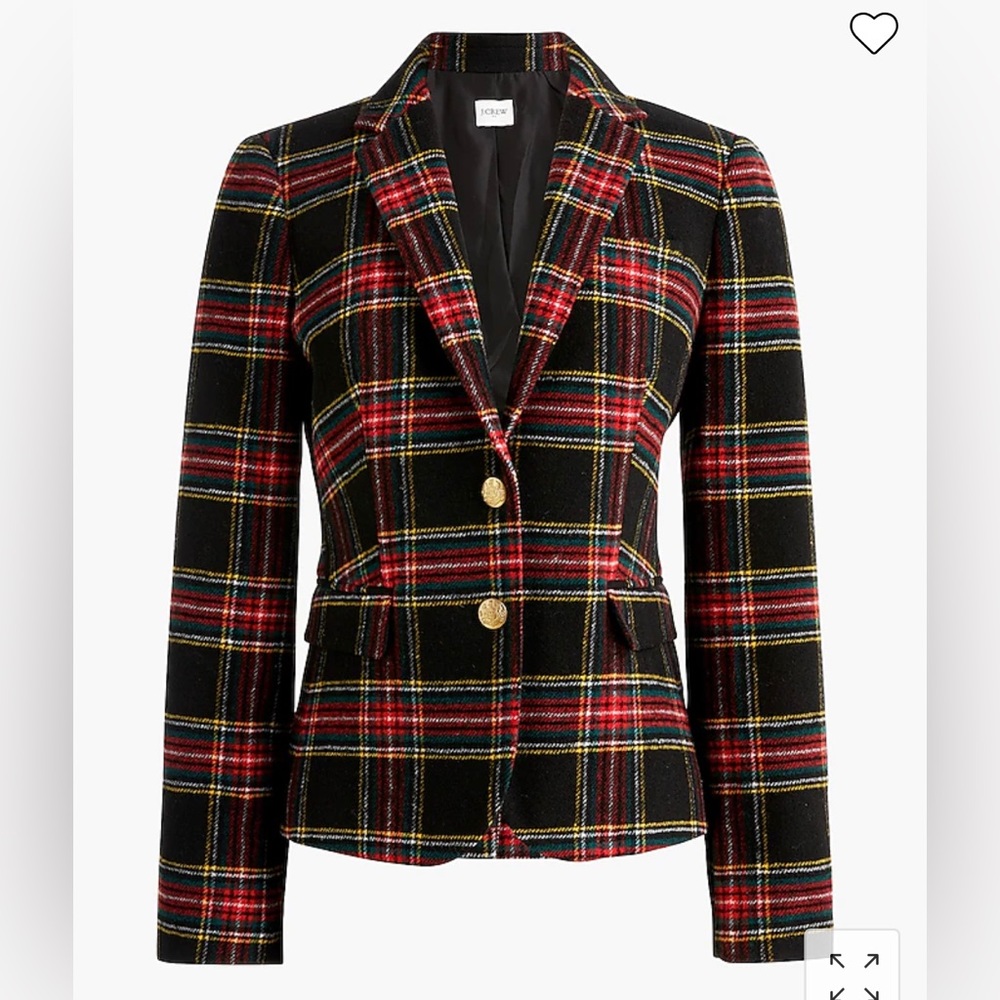 J.Crew Factory Stewart Tartan Schoolboy Blazer
